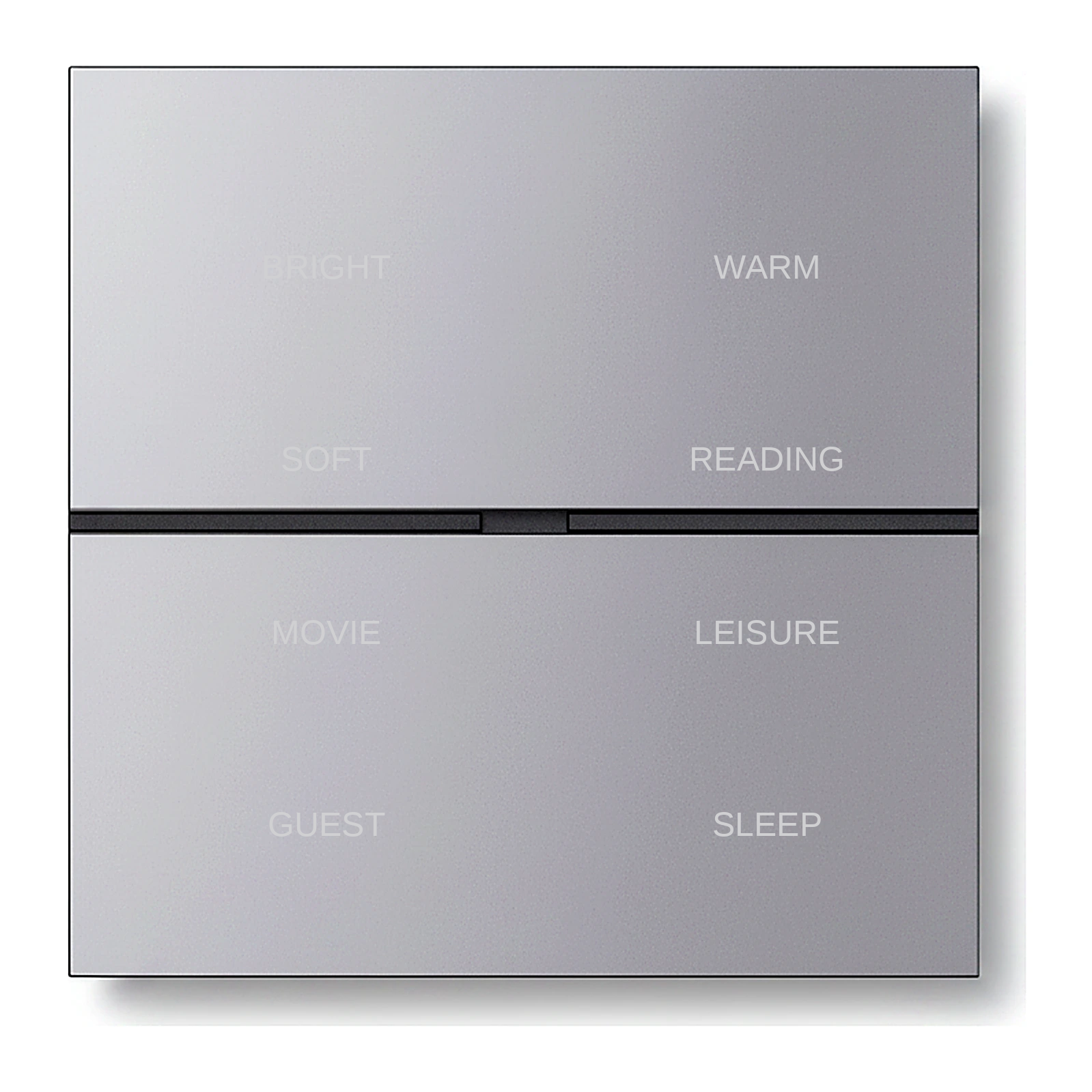LEX RK8 Series Installed in an 86 type back box 86×86×10mm Alu Material Finish KNX Smart SwitchWith eight programmable buttons