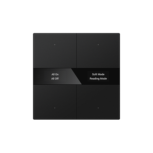 Lexa Vitara Series KNX S-series Push Button Sensor Display & Secure, 2-Gang Normal Glass Black