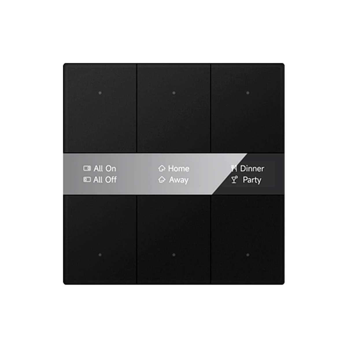 Lexa Vitara Series KNX Push Button Sensor with Display & Secure, 3 Gang Glass