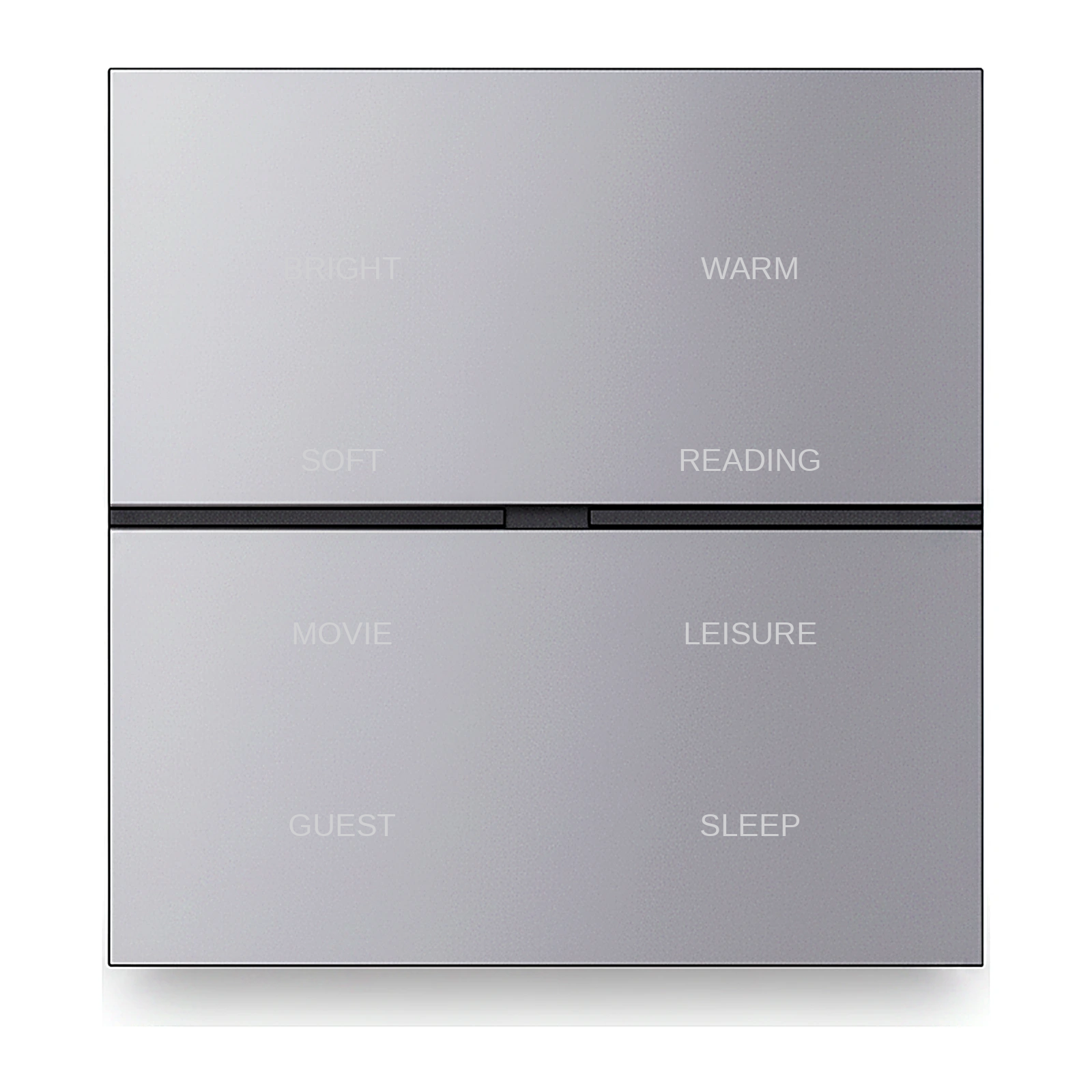 LEX RK8 Series Installed in an 86 type back box 86×86×10mm Alu Material Finish KNX Smart SwitchWith eight programmable buttons