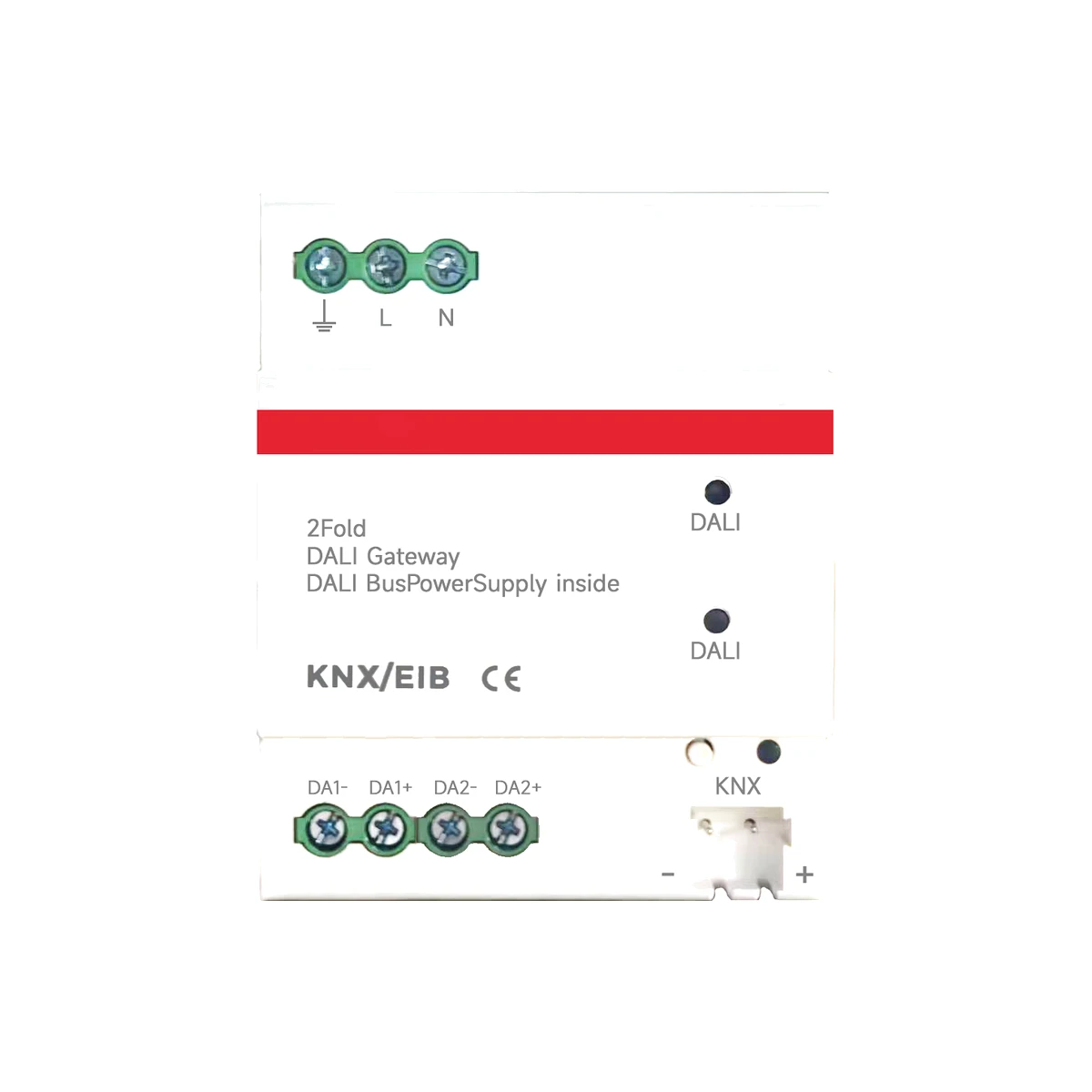 LEX DEE Series Standard 35mm DIN rail mounting 72×90×64mm PC Material Finish Dual channel KNX DALI Gateway