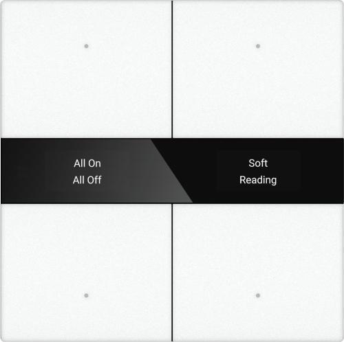 Lexa Vitara Series KNX S-series Push Button Sensor Display & Secure, 2-Gang Normal Glass White