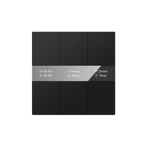 Lexa Vitara Series KNX S-series Push Button Sensor Display & Secure, 3-Gang Normal Glass Black