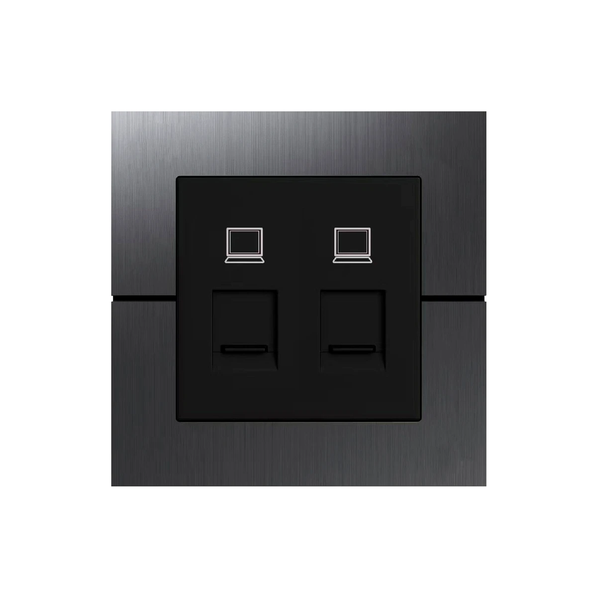 LEXA LEX SOCKET SERIES DOUBLE GANG DATA SOCKET — Tripod Grey+Black