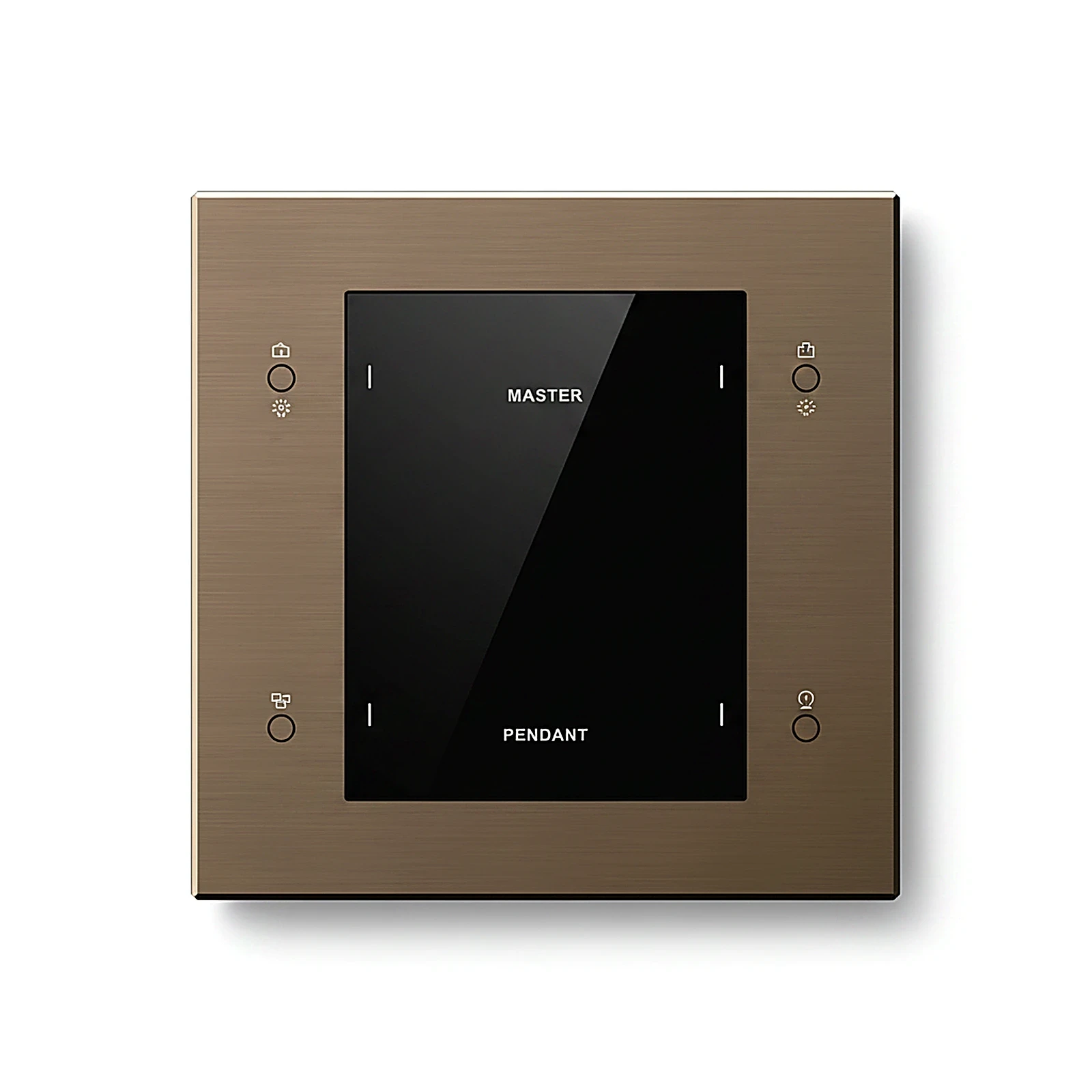 LEX AURA Four button metal smart panel (KNX interface base) coffee color