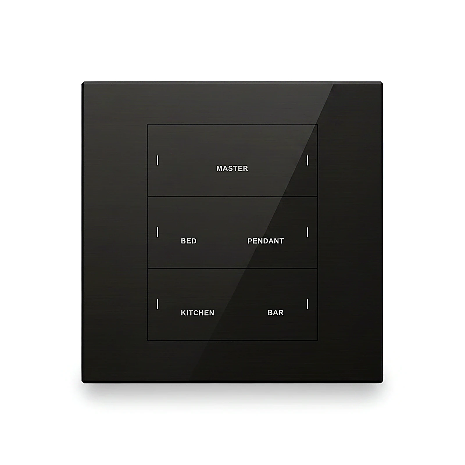 LEX AURA Six button metal smart panel (KNX interface base) white gold