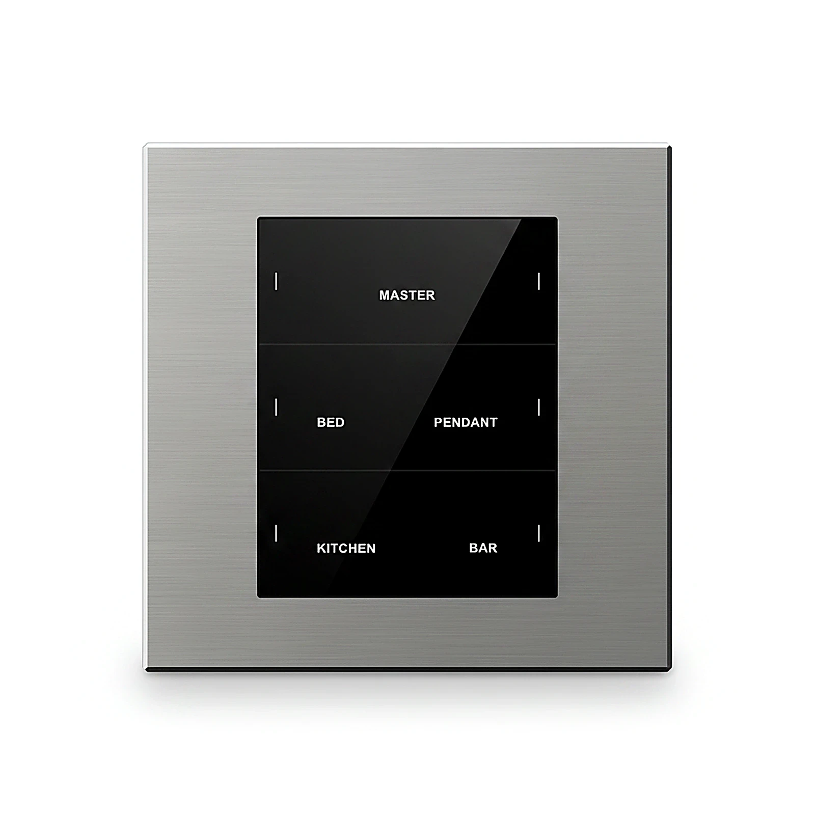 LEX AURA Six button metal smart panel (KNX interface base) white gold