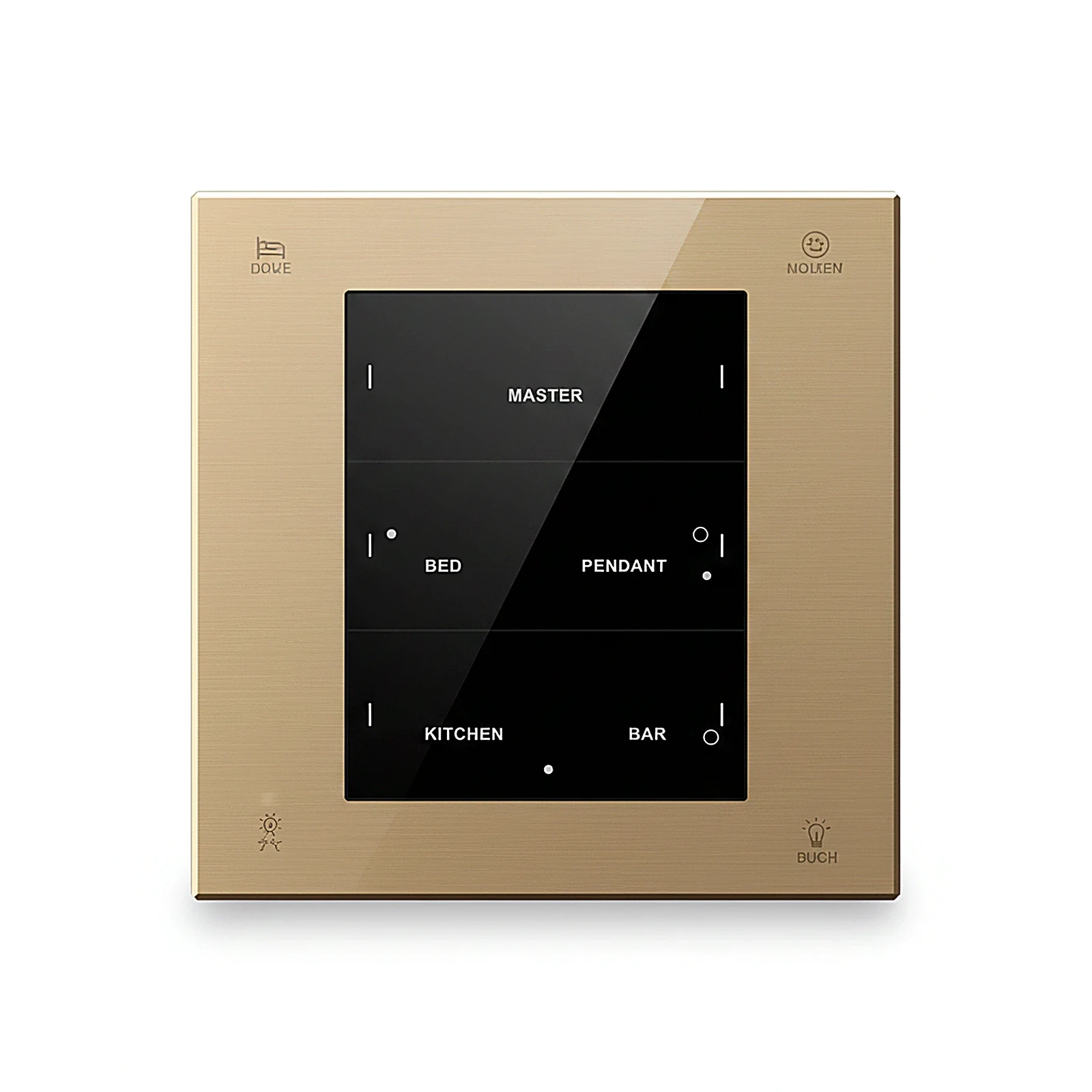 LEX AURA Six button plastic smart panel (KNX interface base) white gold