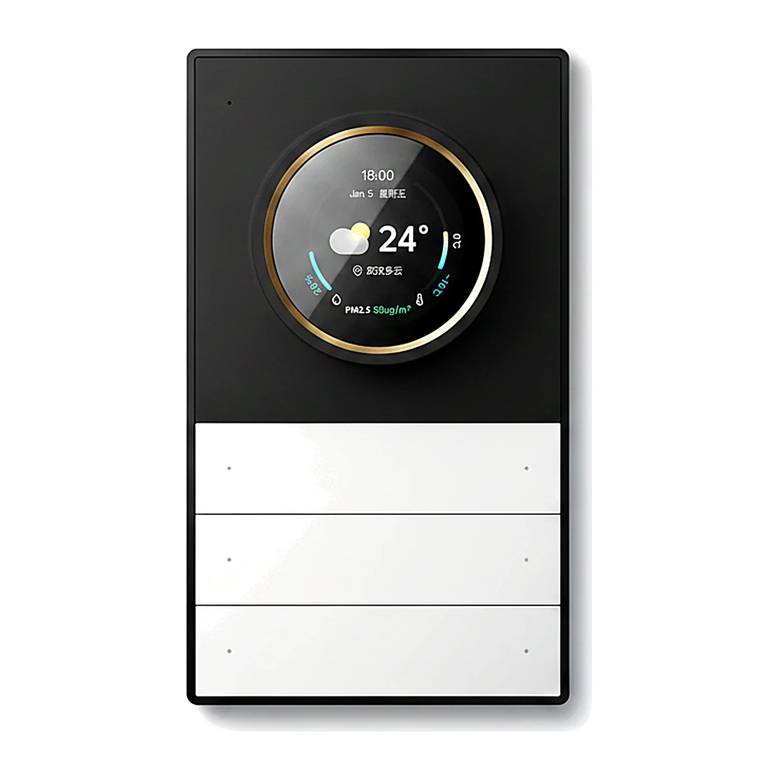 Lexa Galaxy Series 3-Fold 6-Button Smart Switch with Intelligent Rotary Touch Screen (86×147mm)