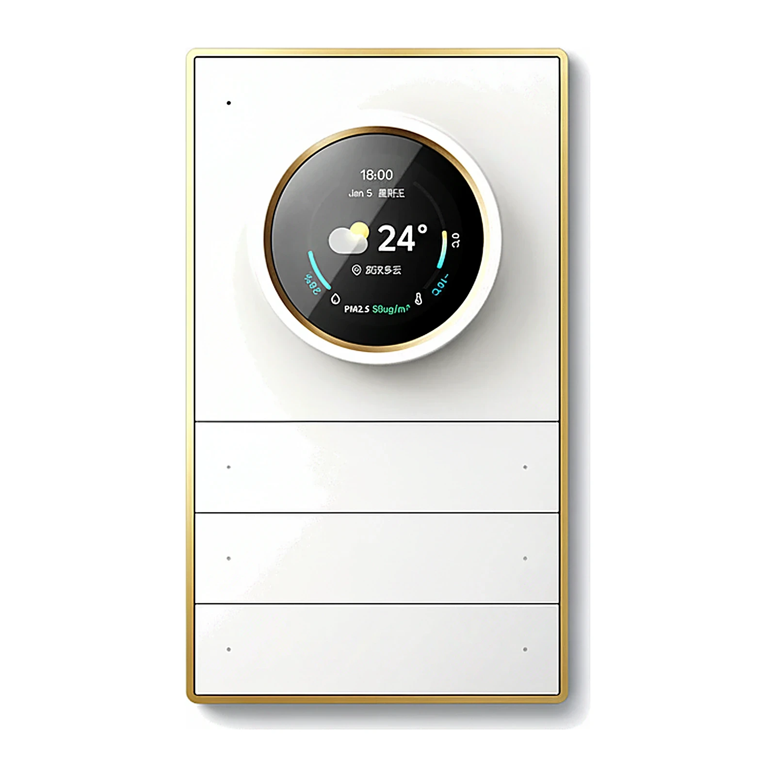 Lexa Galaxy Series 3-Fold 6-Button Smart Switch with Intelligent Rotary Touch Screen (86×147mm)